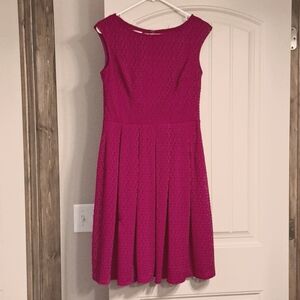 Dressbarn fushia midi eyelet dress, size 6